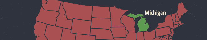 Michigan Online Poker Map